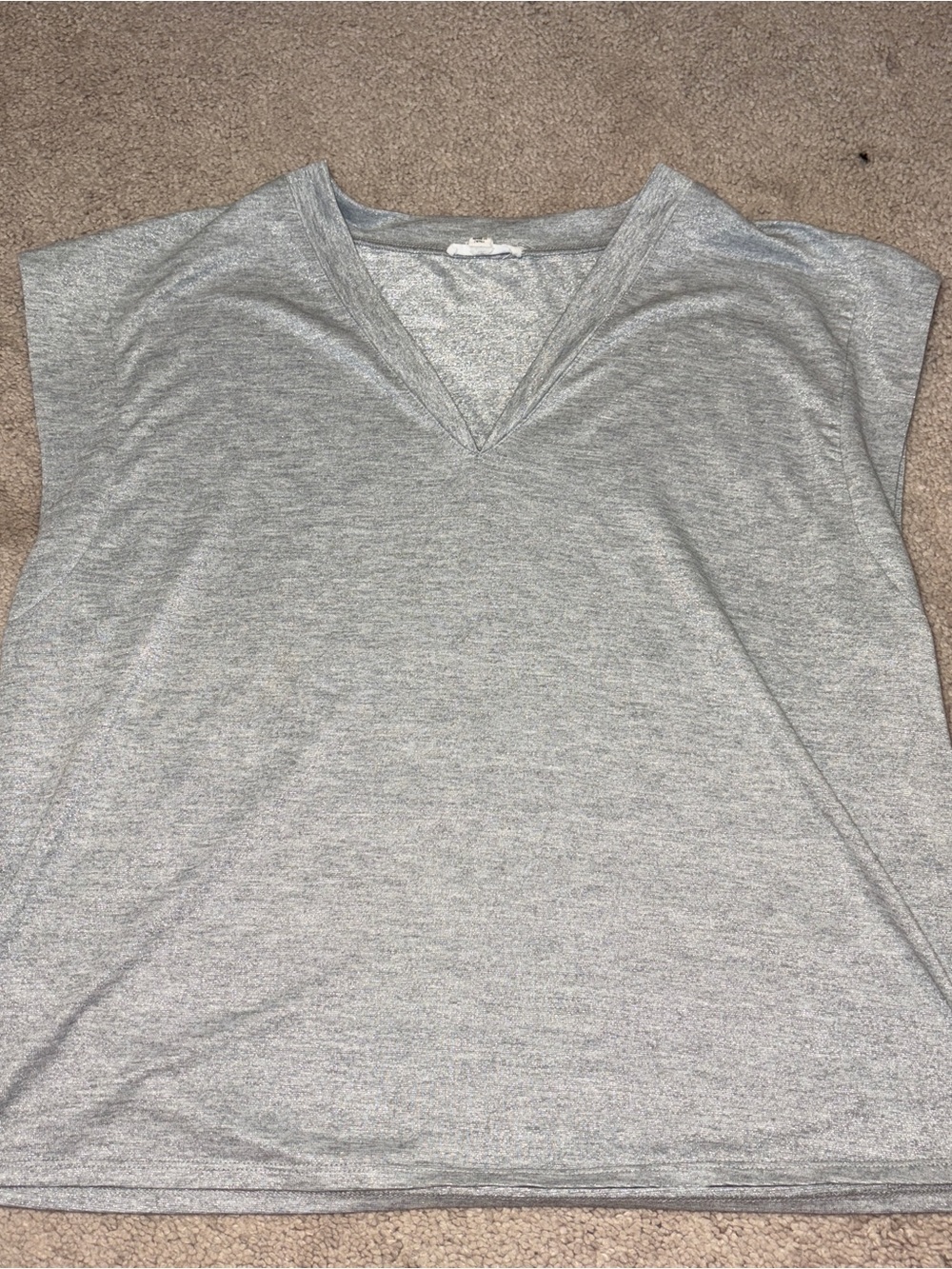 Light Gray V-Neck Tank Top - Relaxed Fit